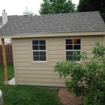 Side view of windows and porch post